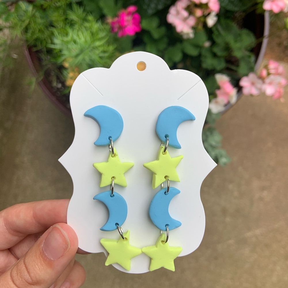 Clay Polymer “Stardust” Dangle Earrings